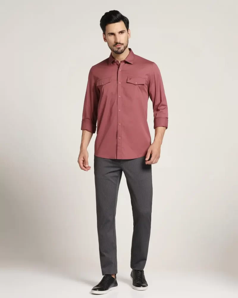 Casual Dusty Pink Solid Shirt - Beckham
