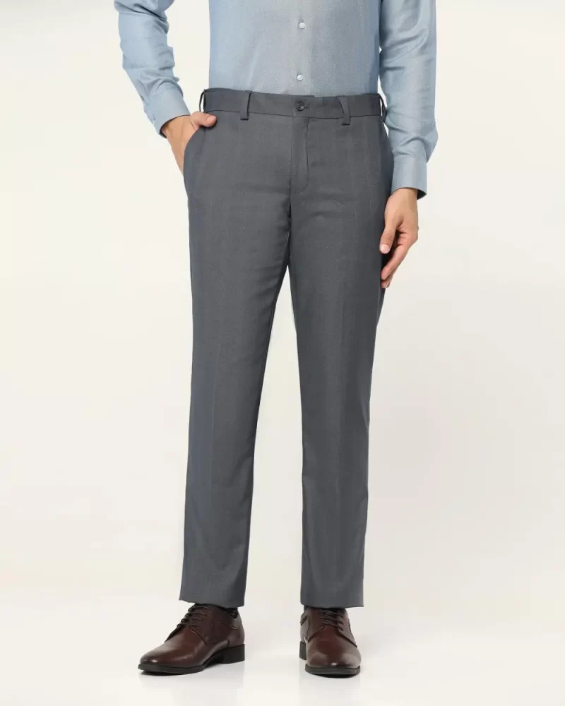 Slim Comfort B-95 Formal Charcoal Check Trouser - Cans