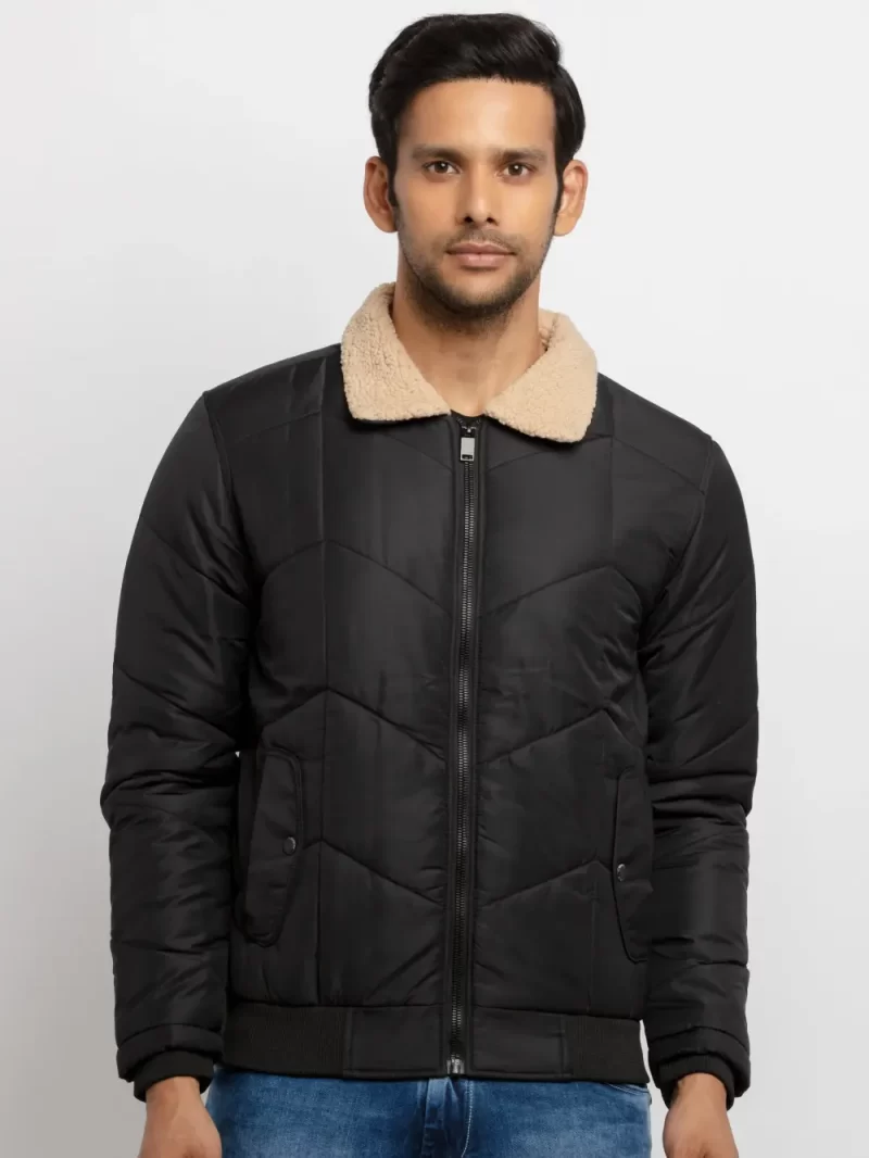 Mens Quilted Collar Neck Jacket