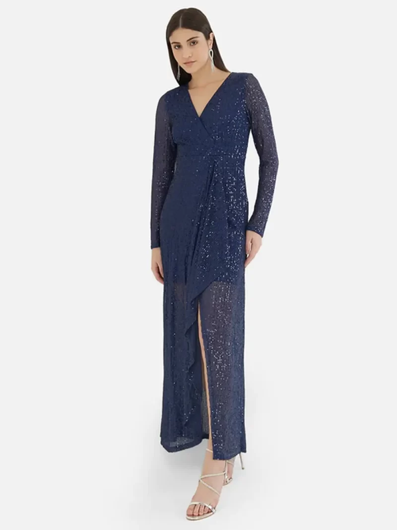 Buy Full Sleeve Sequin Maxi Dress Online at Best Price in India ...