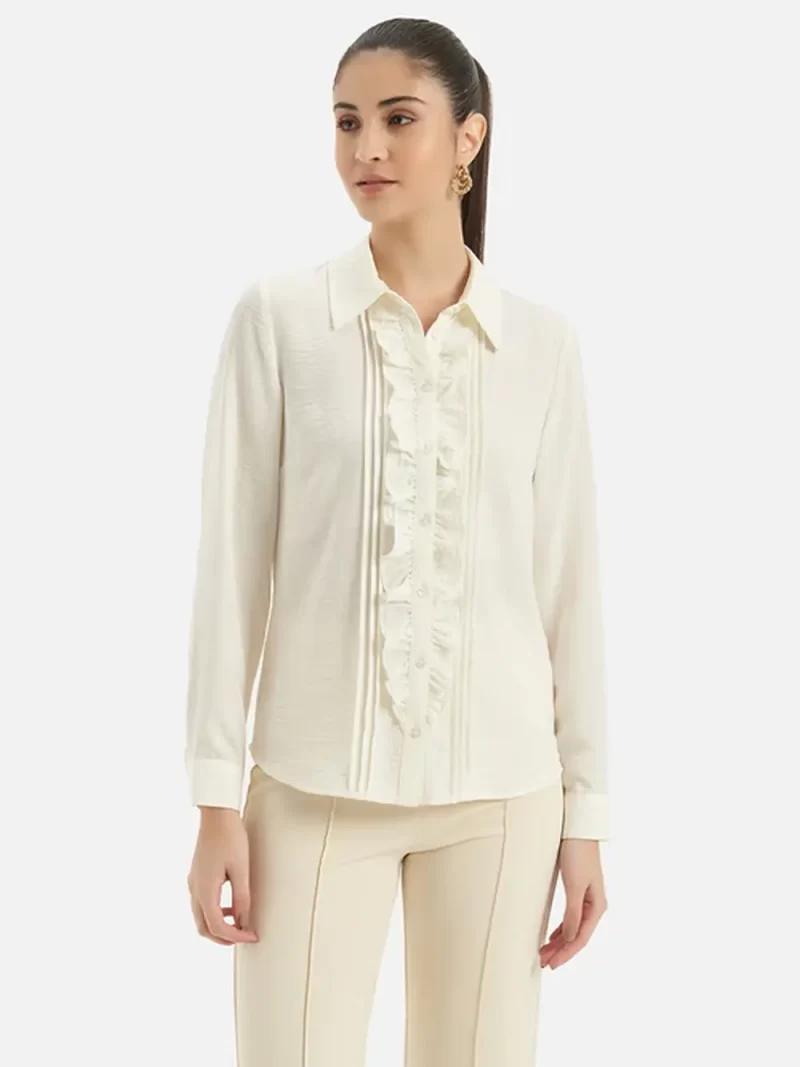 Ruffle Detail Straight Shirt