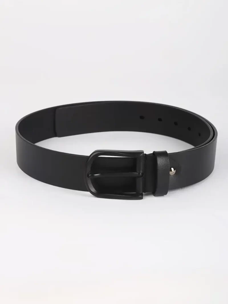 Men Black Leather Leather Belt