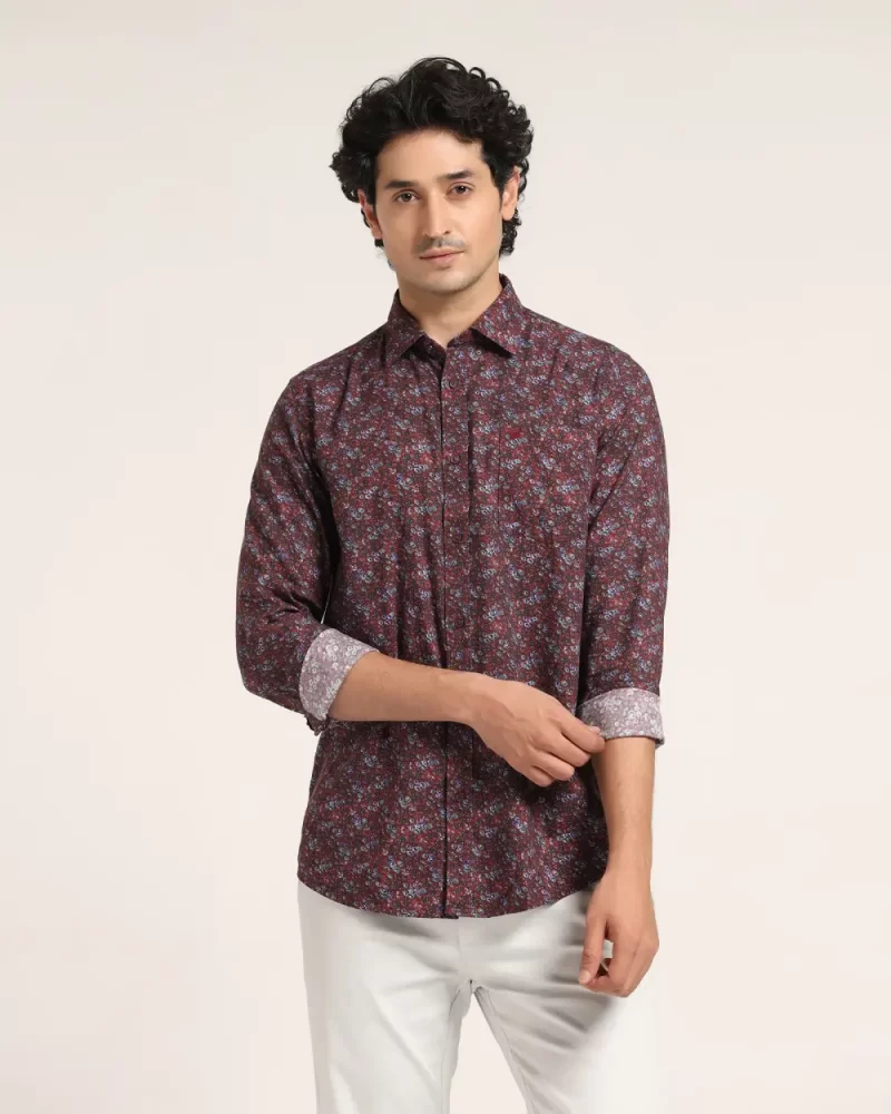 Casual Blue Printed Shirt - Flam