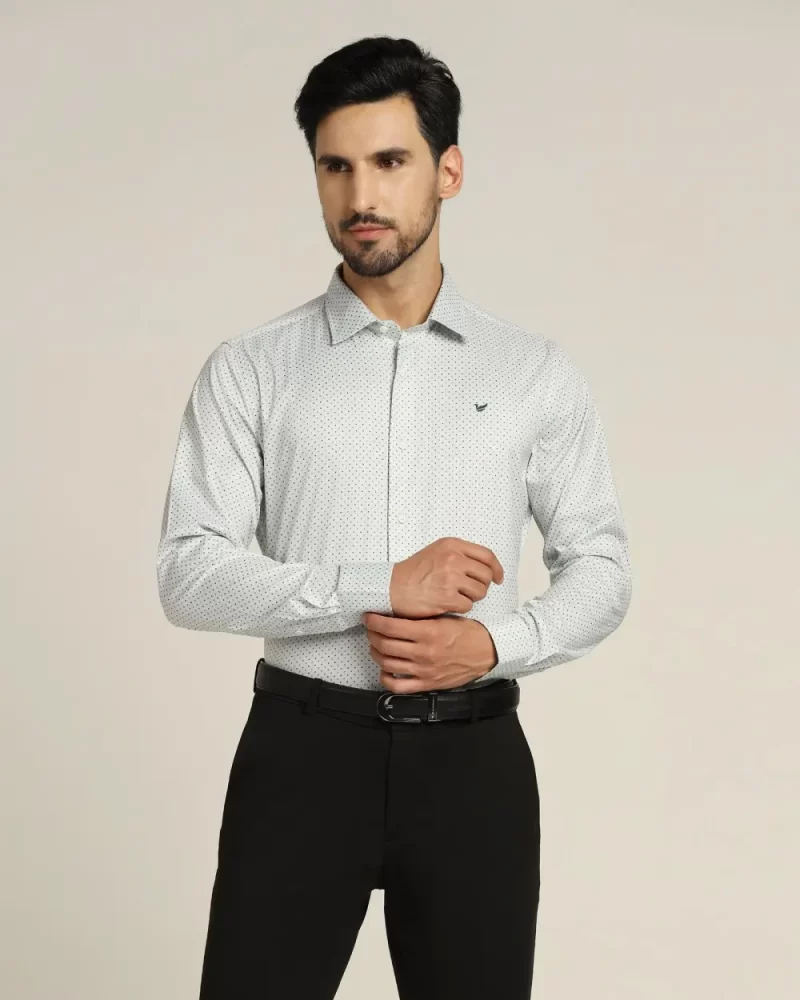 Techpro Formal Green Printed Shirt - Sasso