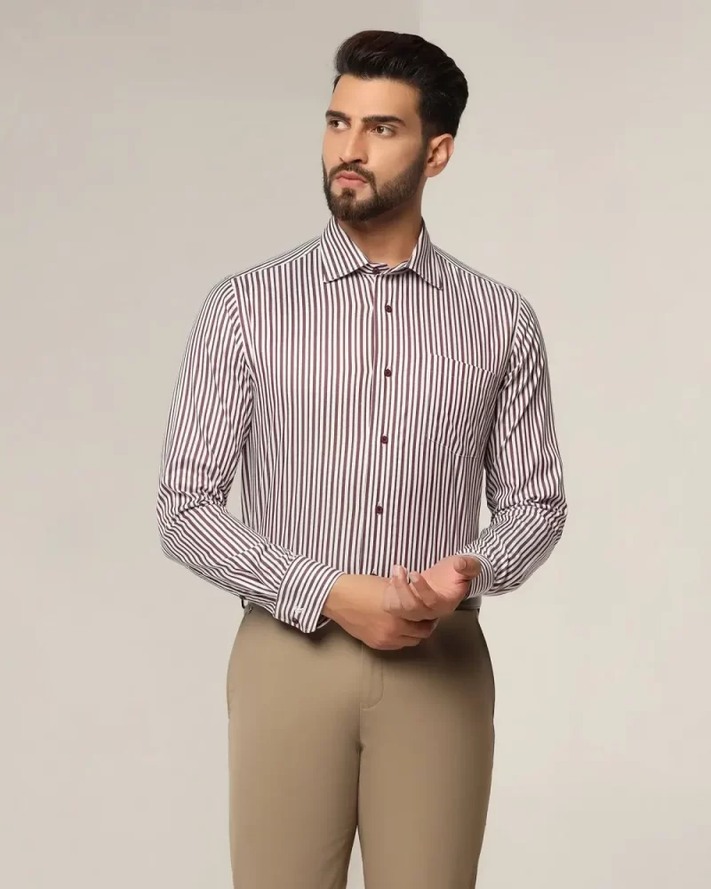 Formal Dusty Pink Striped Shirt - Lionel