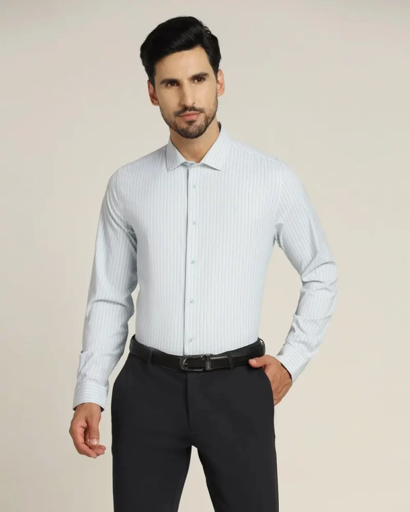 Techpro Formal Powder Blue Striped Shirt - Underwood
