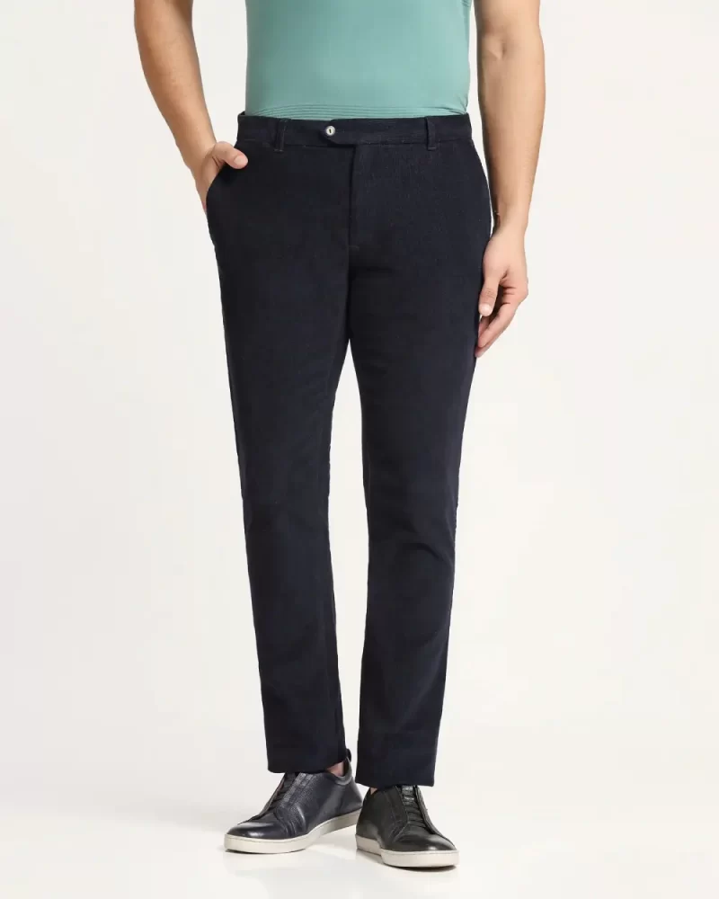 Slim Fit B-91 Casual Navy Textured Khakis - Shelter