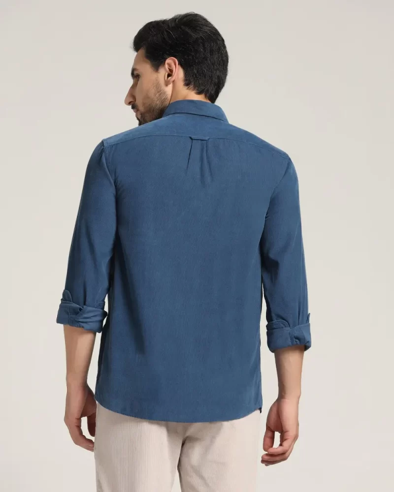 Casual Blue Textured Shirt - Westin