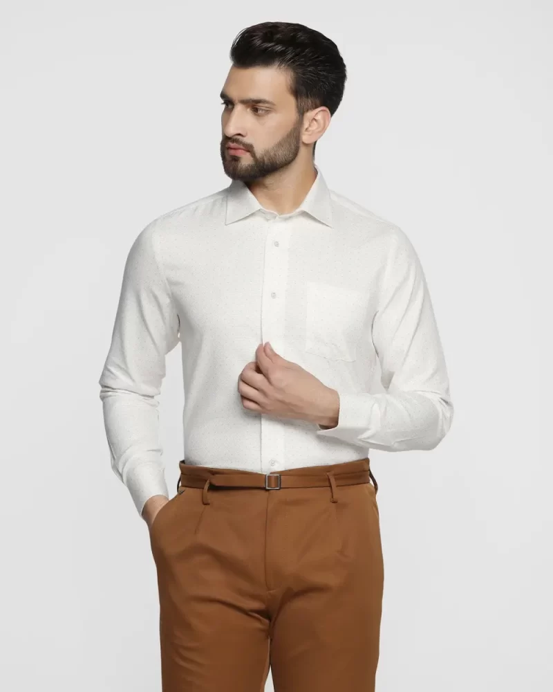 Temptech Formal Beige Textured Shirt - Larry