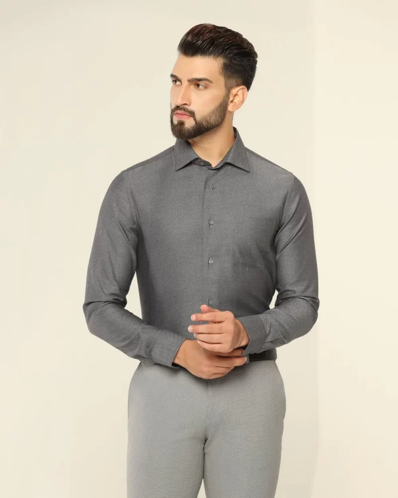 Formal Charcoal Textured Shirt - Quint