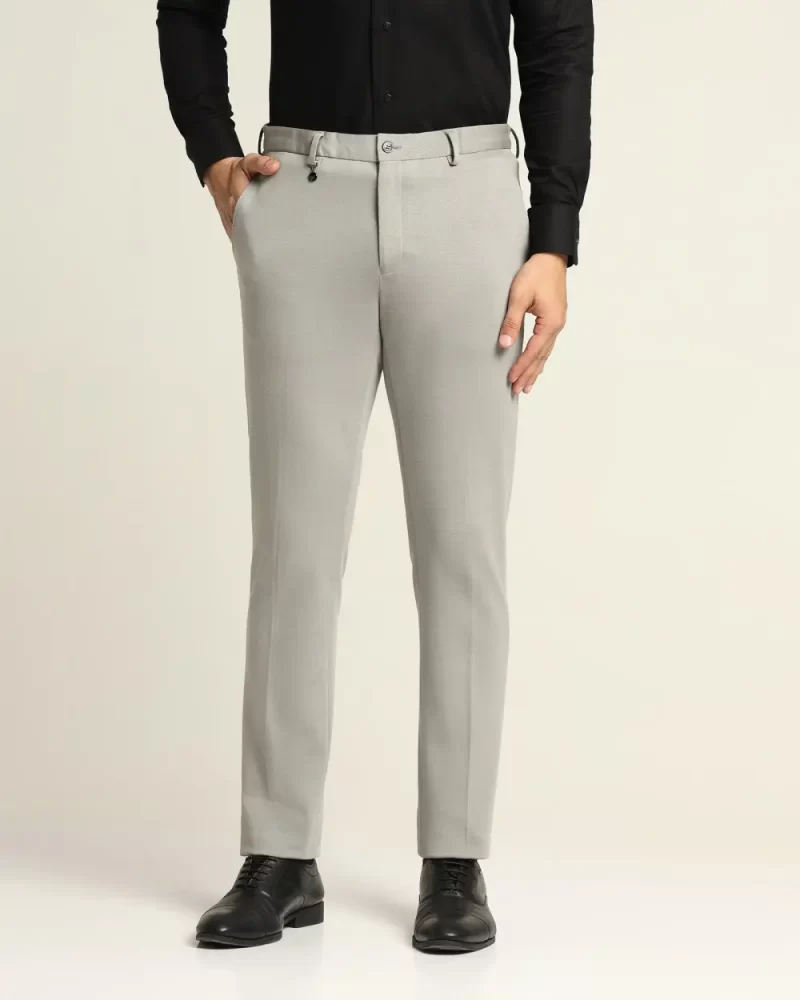 Slim Comfort B-95 Formal Grey Textured Trouser - Easter