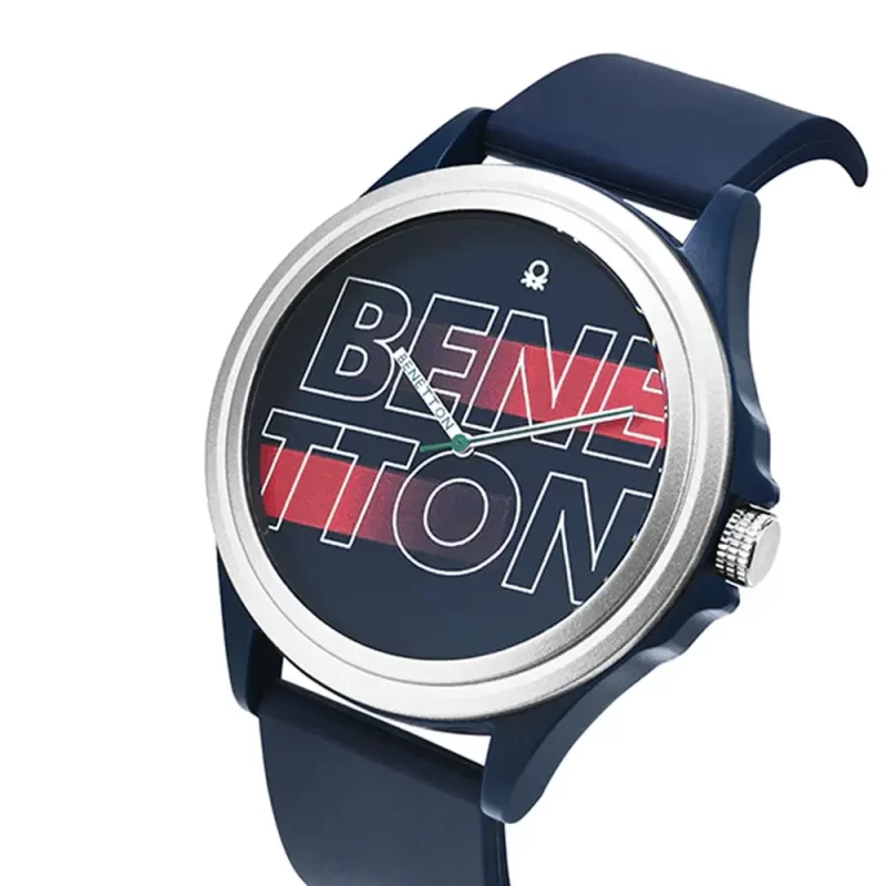 United Colors Of Benetton Iconic Blue Dial Round Case Quartz Analog Men Watch - Uwucg0301