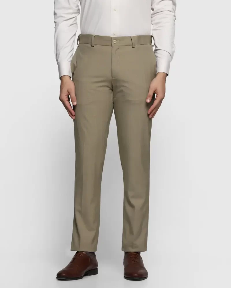 Slim Comfort B-95 Formal Beige Check Trouser - Sams