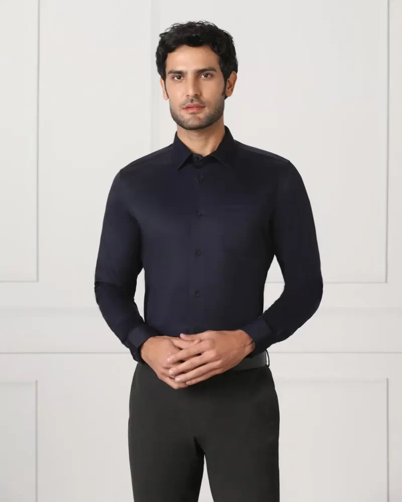 Must Haves Formal Dark Navy Solid Shirt - Sailor