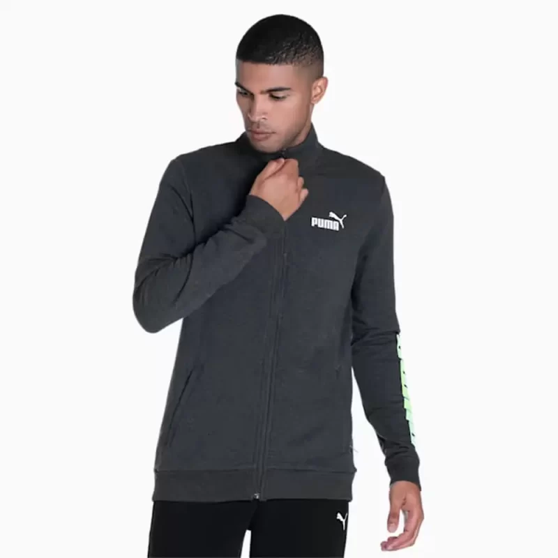 Abstract Logo Knitted Men'S Slim Fit Jacket