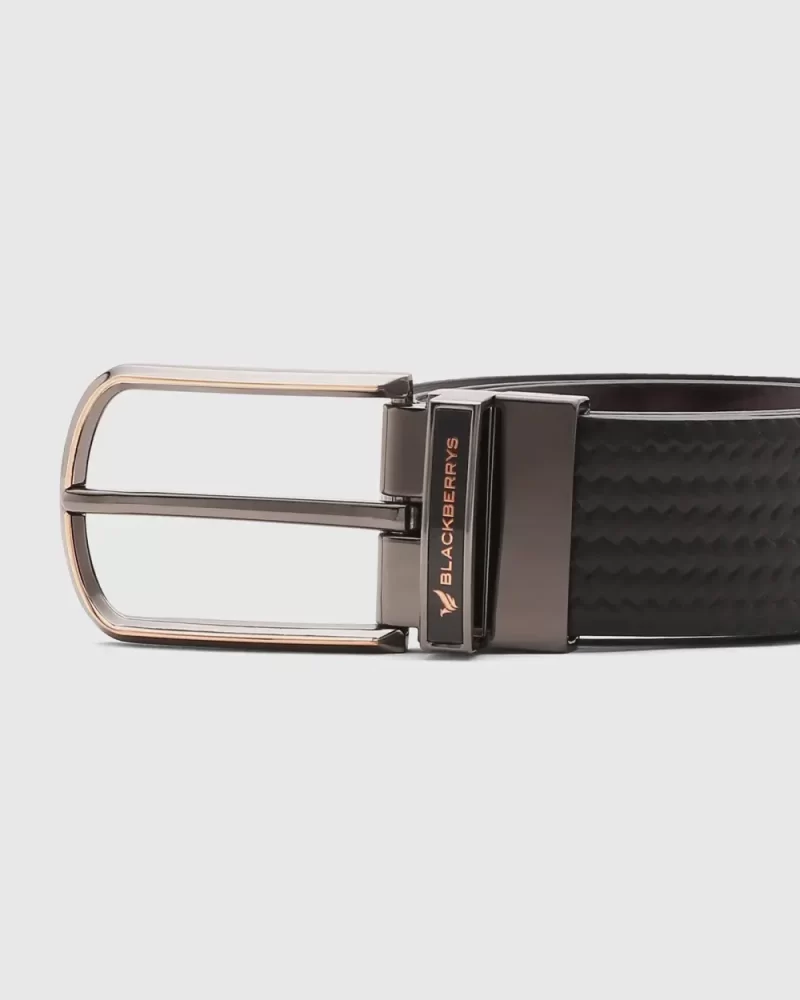 Leather Reversible Black Burgandy Solid Belt - Seamus