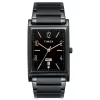 Timex Classics Men'S Quartz Analog Black Dial Rectangle Case Day Date Function Watch -Tw000L521