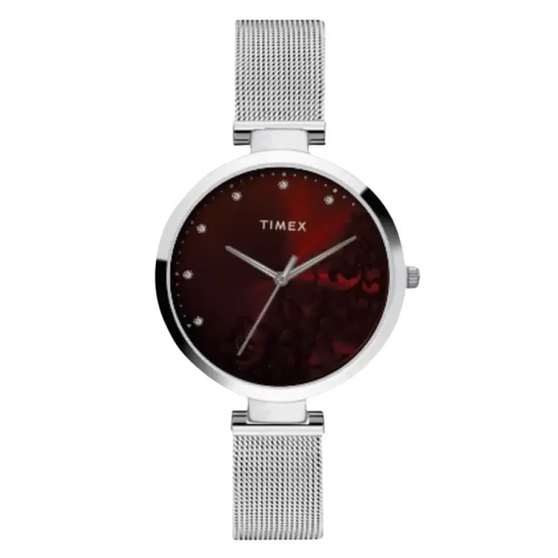 Timex Timex Fashion Women'S Red Dial Round Case 3 Hands Function Watch -Tw000X218