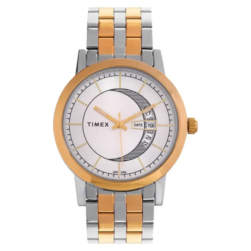 Timex Classics Pairs Silver Dial Round Case Date/3 Hands Function Watch -Tw00Pr230