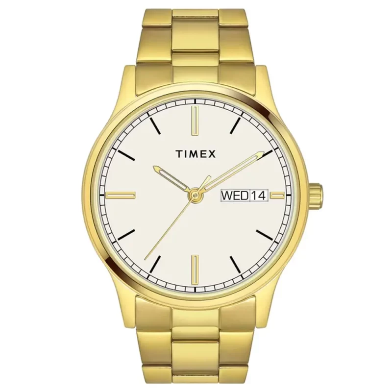 Timex Classics Collection Premium Quality Men'S Analog White Dial Coloured Quartz Watch, Round Dial With 42Mm Case Width - Tw0Tg8313