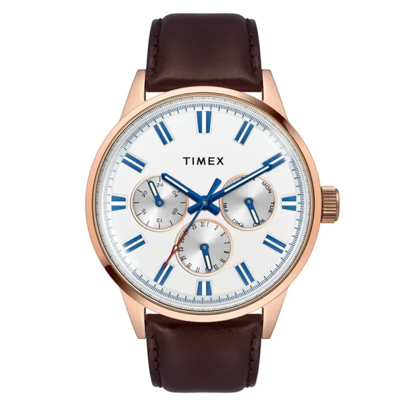 Timex Fashion Men'S White Dial Round Case Multifunction Function Watch -Tweg19908