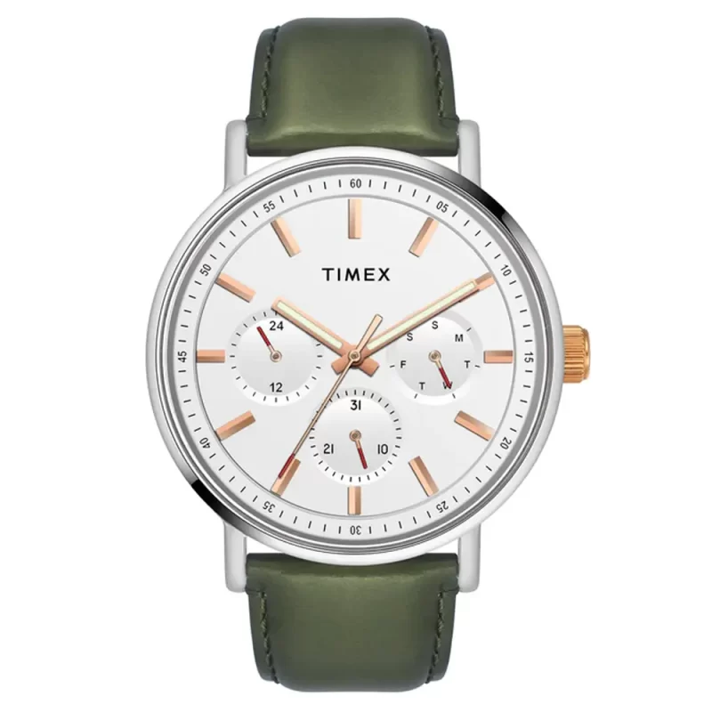 Timex Fashion Men'S White Dial Round Case Multifunction Function Watch -Tweg20015