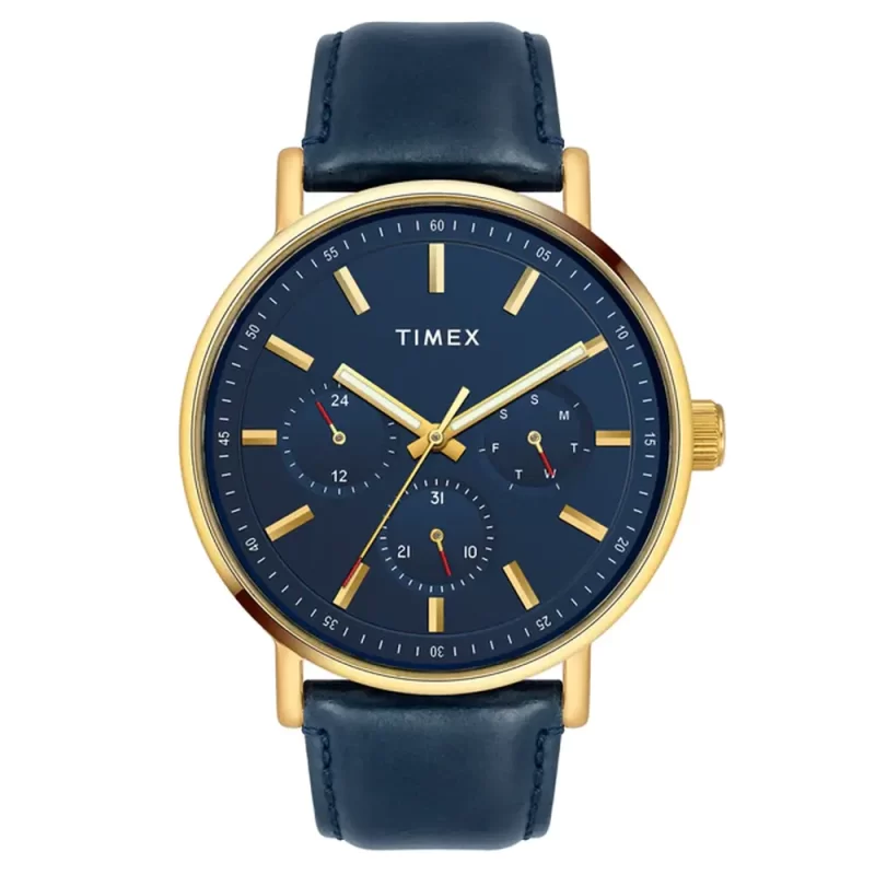 Timex Fashion Men'S Blue Dial Round Case Multifunction Function Watch -Tweg20016