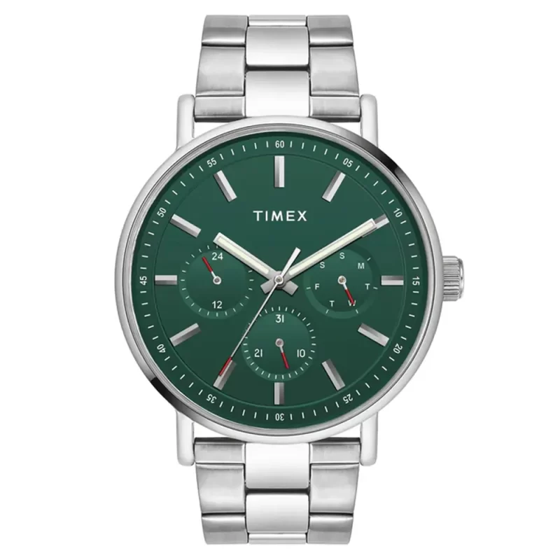 Timex Fashion Men'S Green Dial Round Case Multifunction Function Watch -Tweg20017