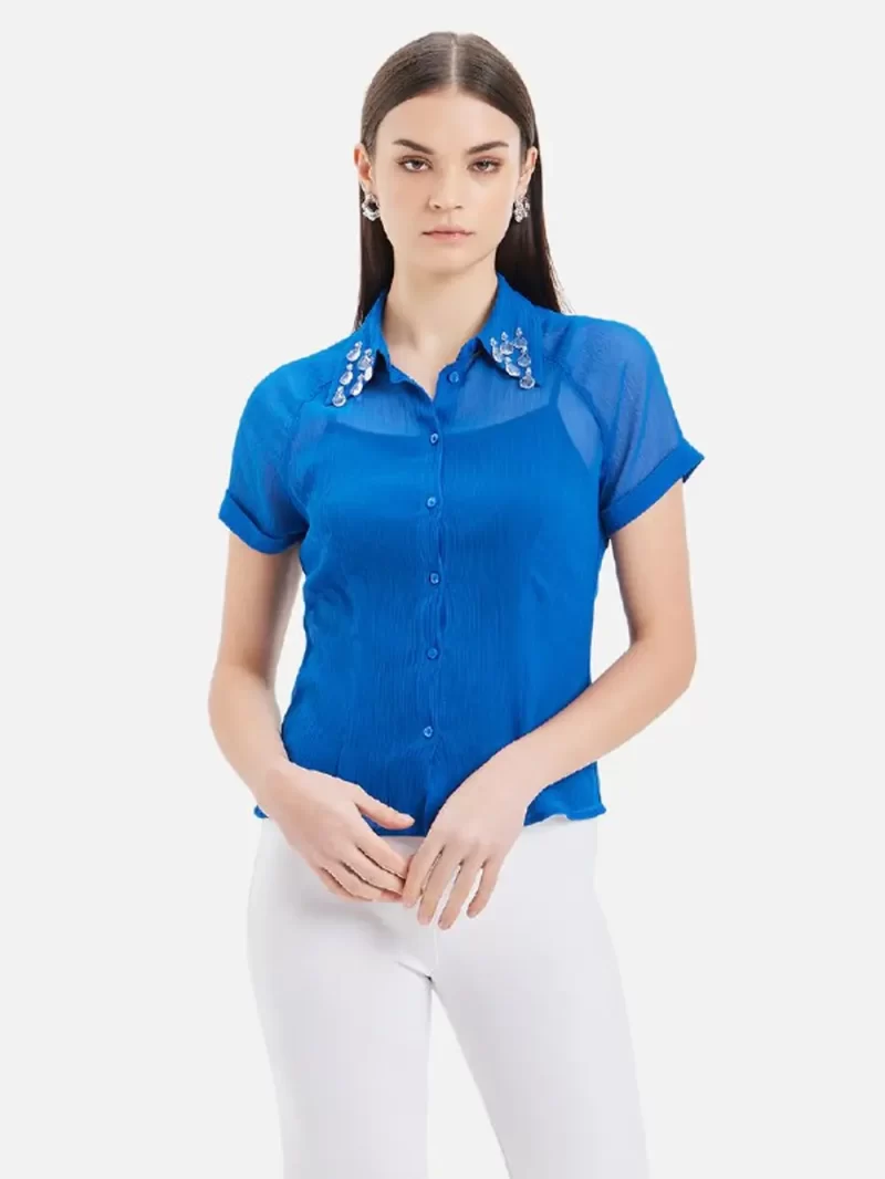 Avery Sheer Short Sleeves Shirt