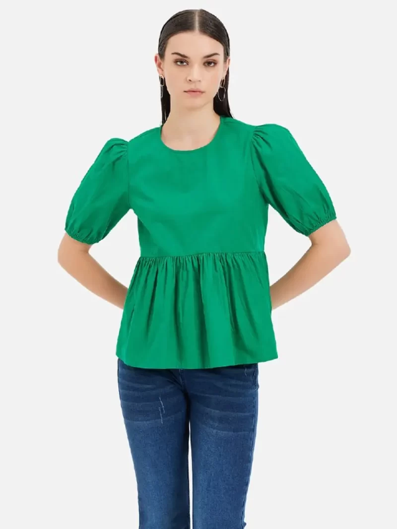 Poplin Peplum Top