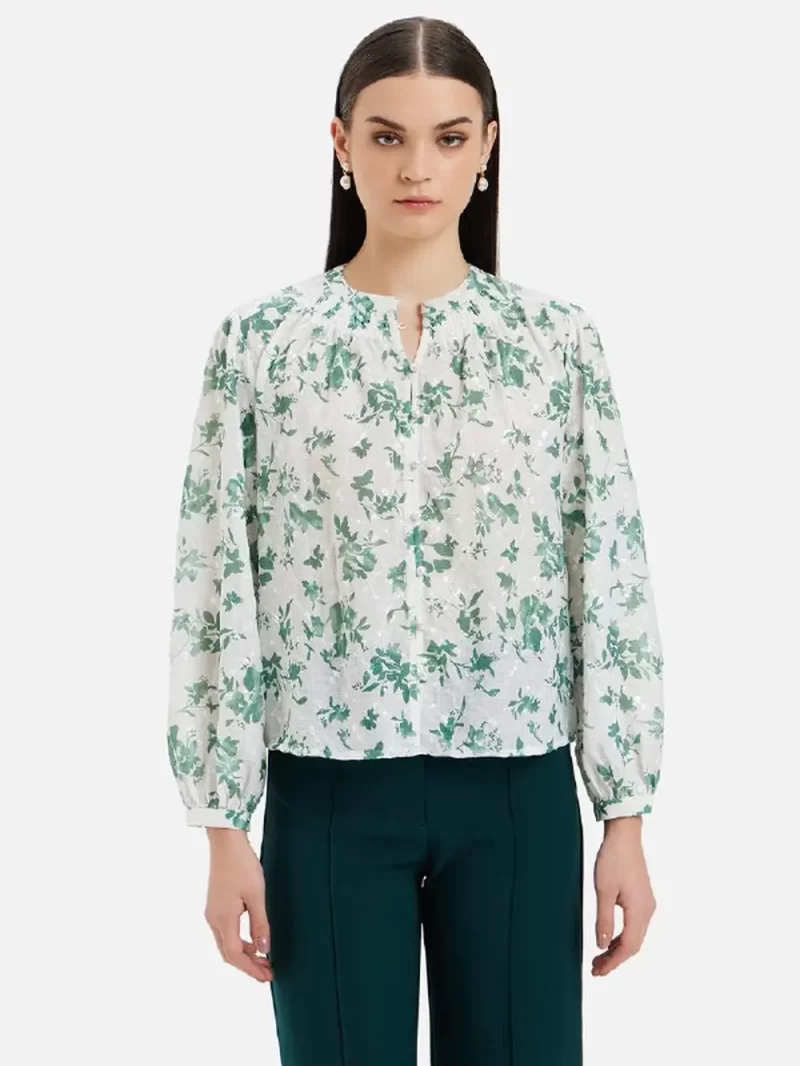 Delilah Printed Embroidered Top