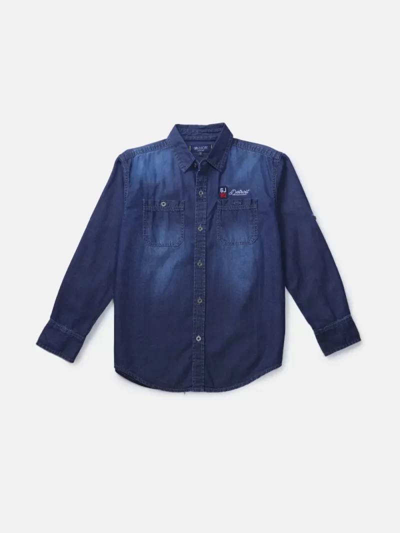 Gini And Jony Boys Solid Cotton Shirt