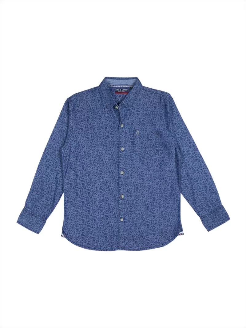 Gini And Jony Boys Solid Cotton Shirt