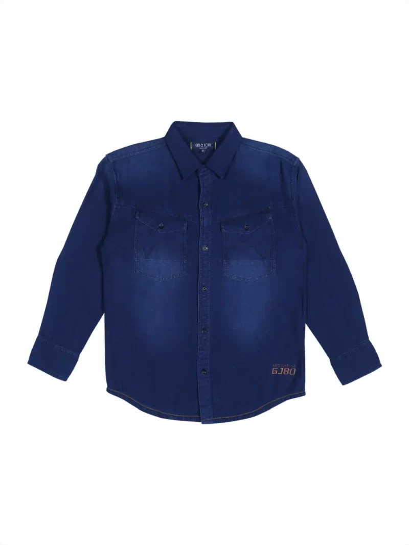 Gini And Jony Boys Solid Cotton Shirt