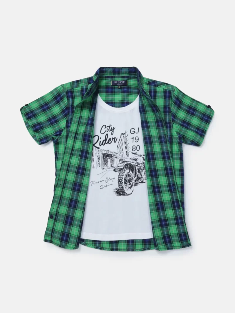 Gini And Jony Boys Solid Cotton Shirt