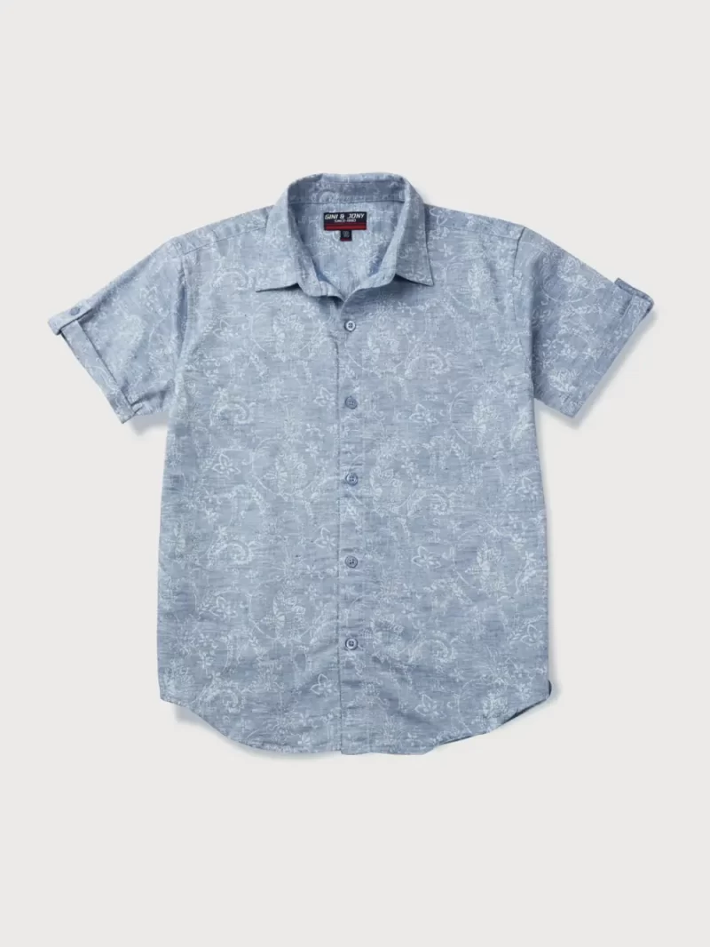 Gini And Jony Boys Solid Cotton Shirt