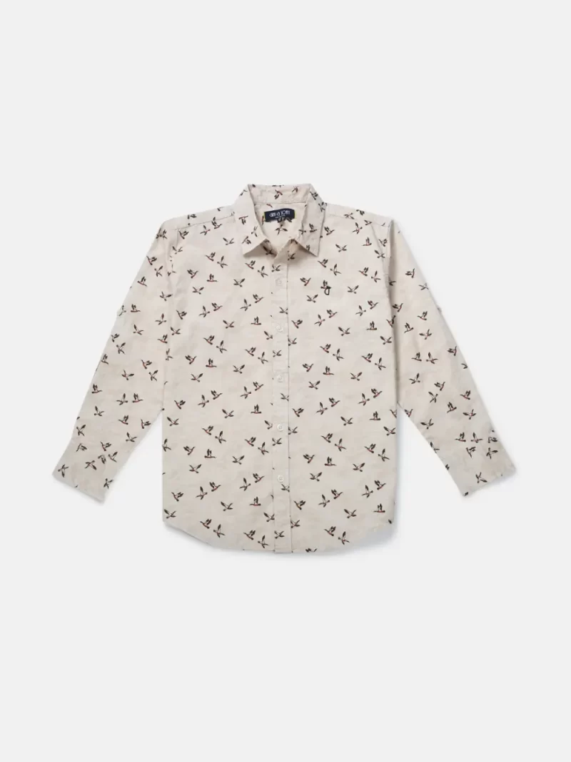 Gini And Jony Boys Solid Cotton Shirt