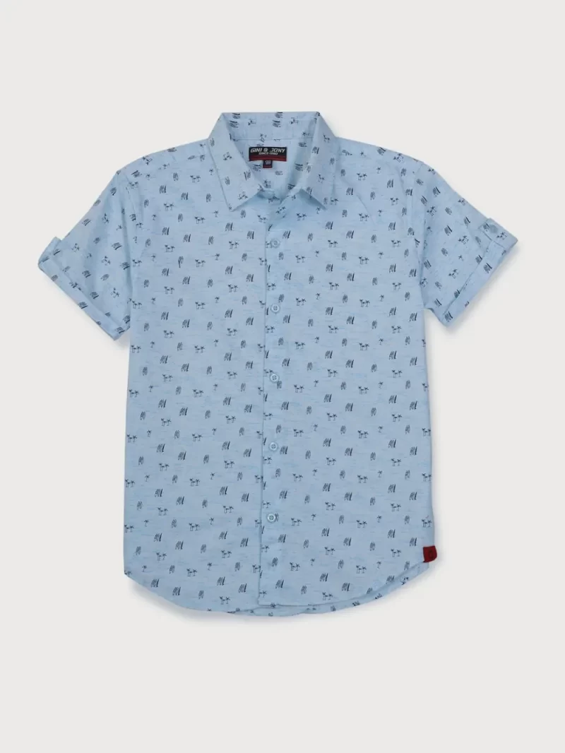 Gini And Jony Boys Solid Cotton Shirt