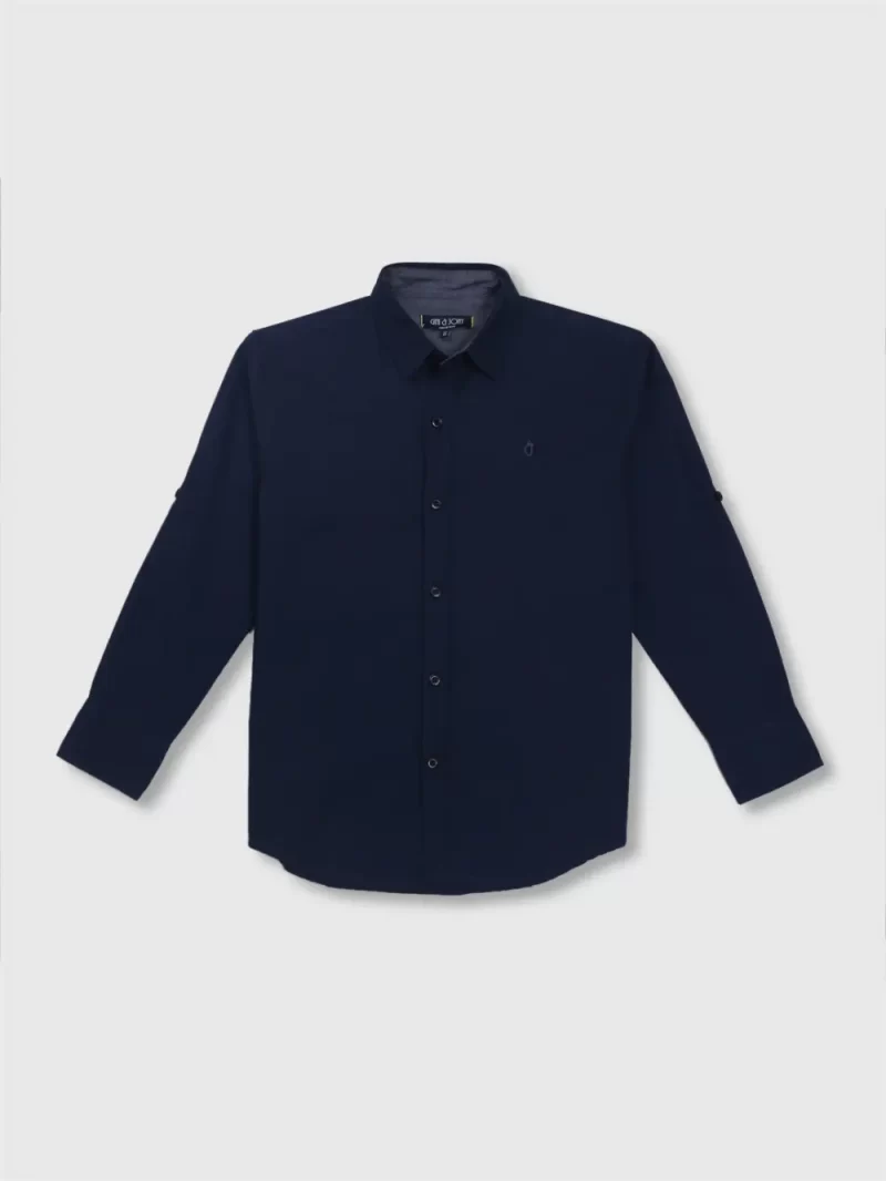 Gini And Jony Boys Solid Cotton Shirt