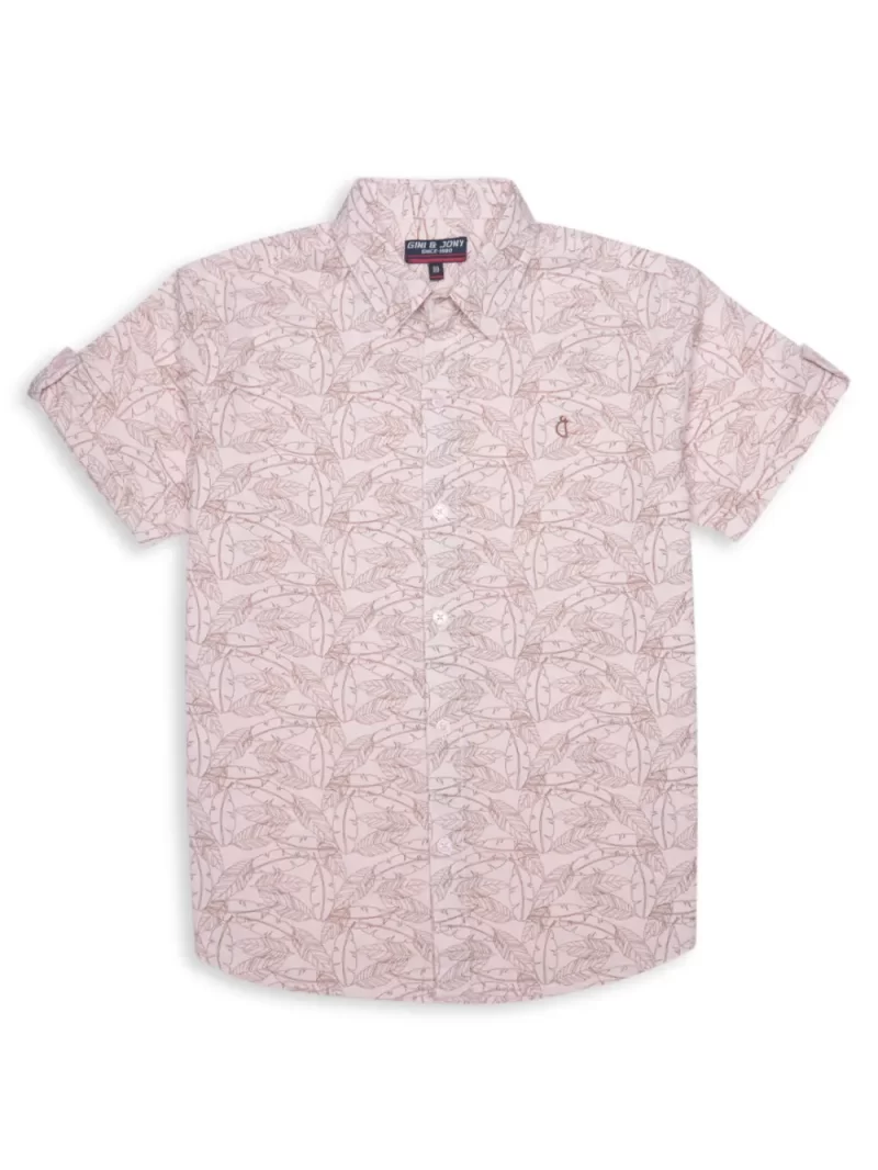 Gini And Jony Boys Solid Cotton Shirt