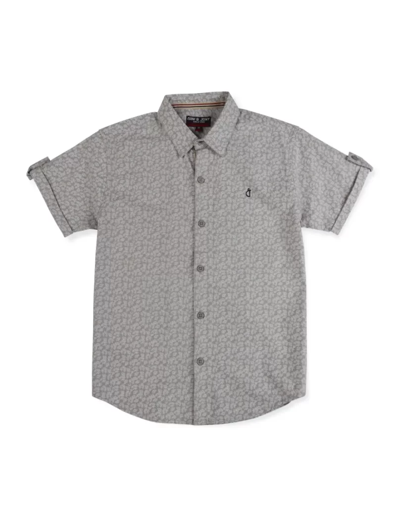 Gini And Jony Boys Solid Cotton Shirt