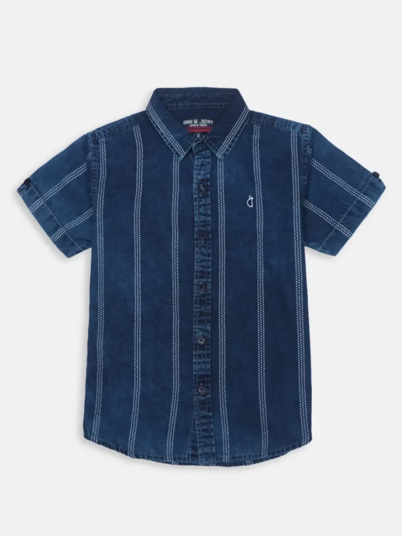 Gini And Jony Boys Solid Cotton Shirt