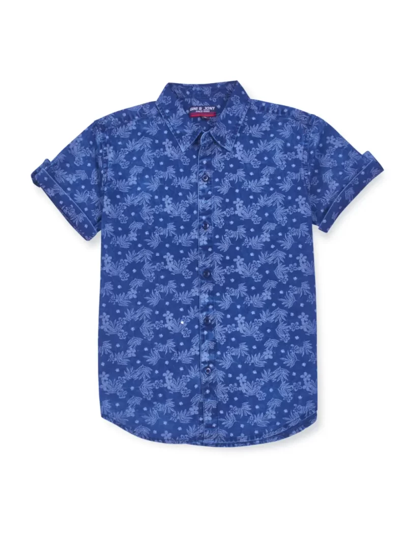 Gini And Jony Boys Solid Cotton Shirt