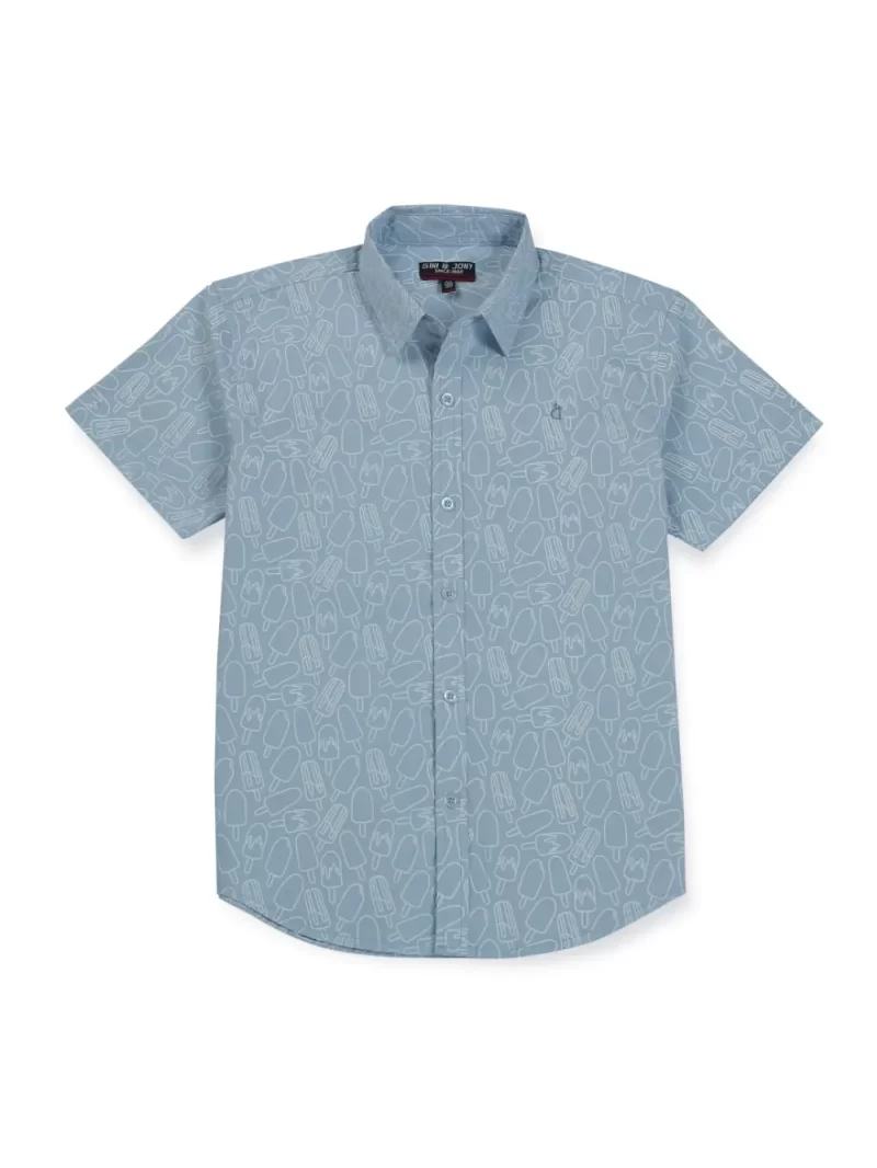 Gini And Jony Boys Solid Cotton Shirt