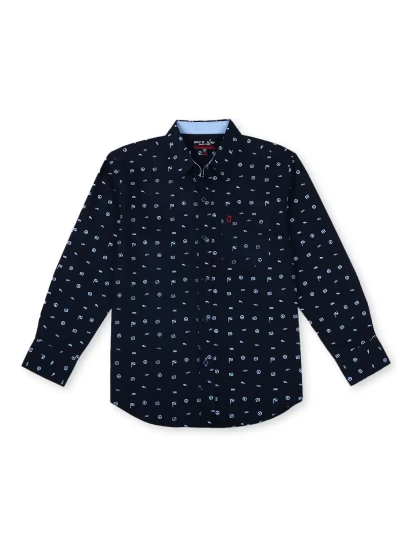 Gini And Jony Boys Solid Cotton Shirt