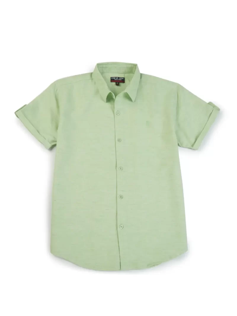 Gini And Jony Boys Solid Cotton Shirt