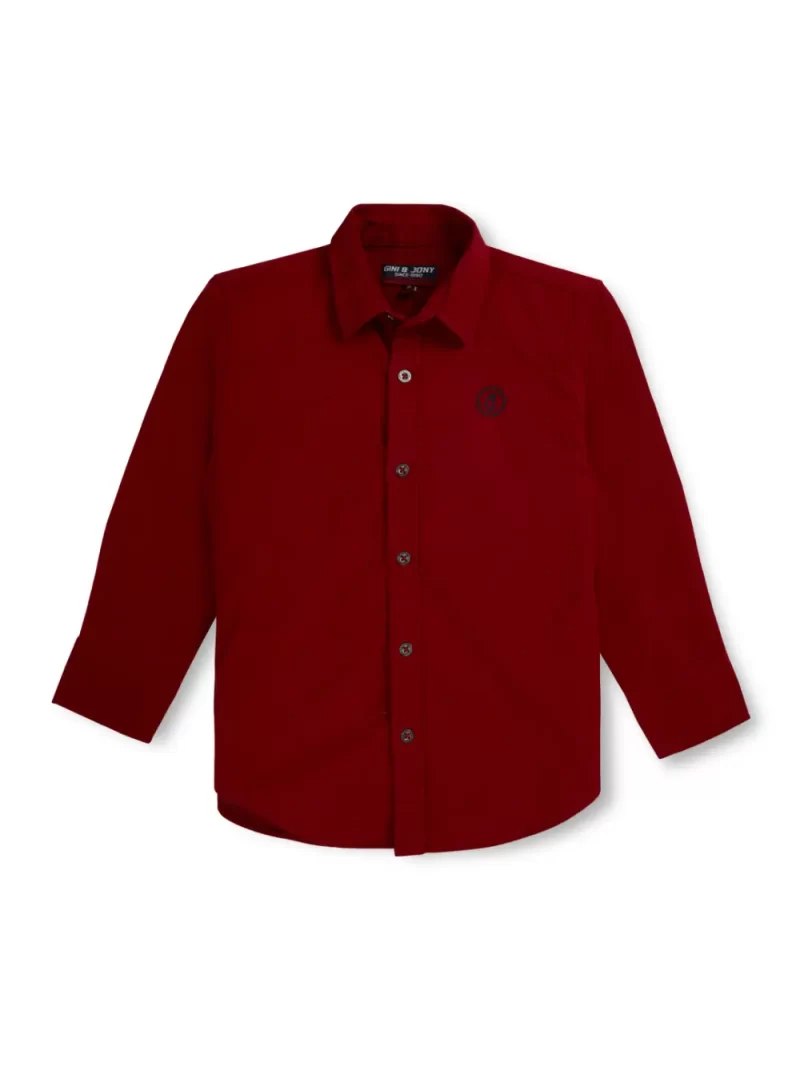 Gini And Jony Boys Solid Cotton Shirt