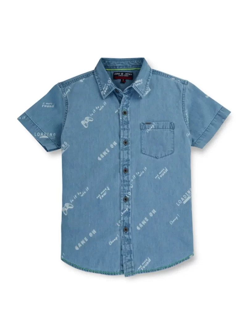 Gini And Jony Boys Solid Cotton Shirt