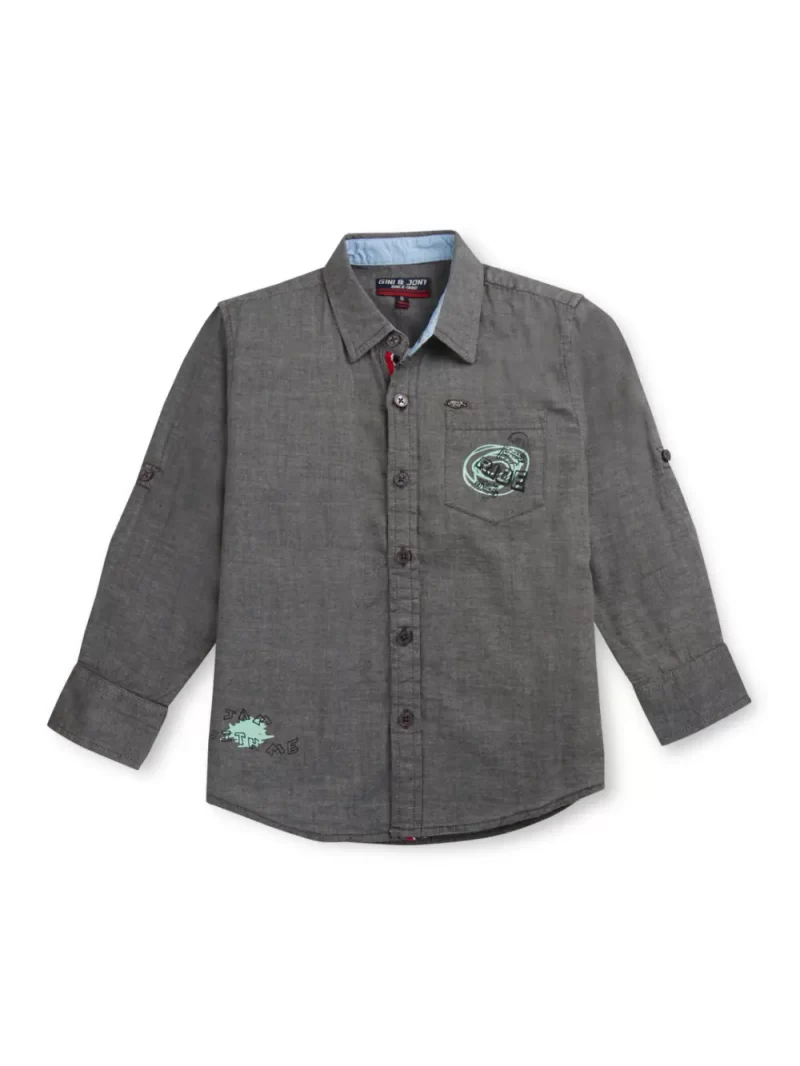 Gini And Jony Boys Solid Cotton Shirt