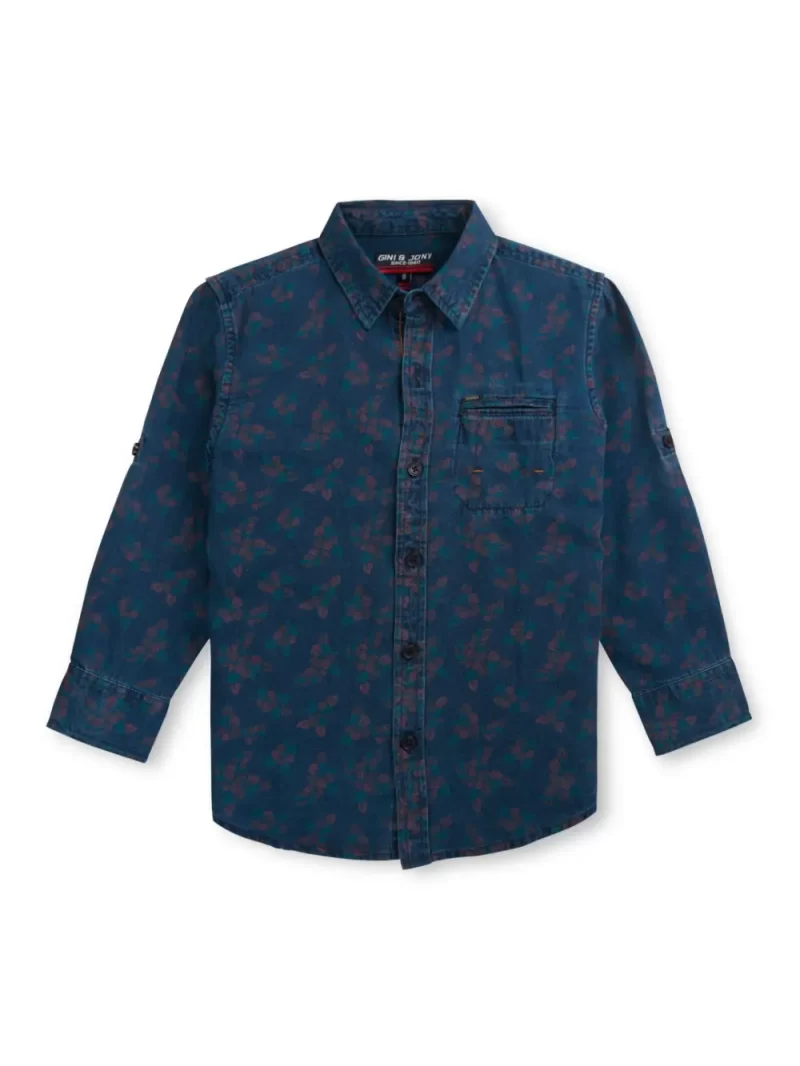 Gini And Jony Boys Solid Cotton Shirt